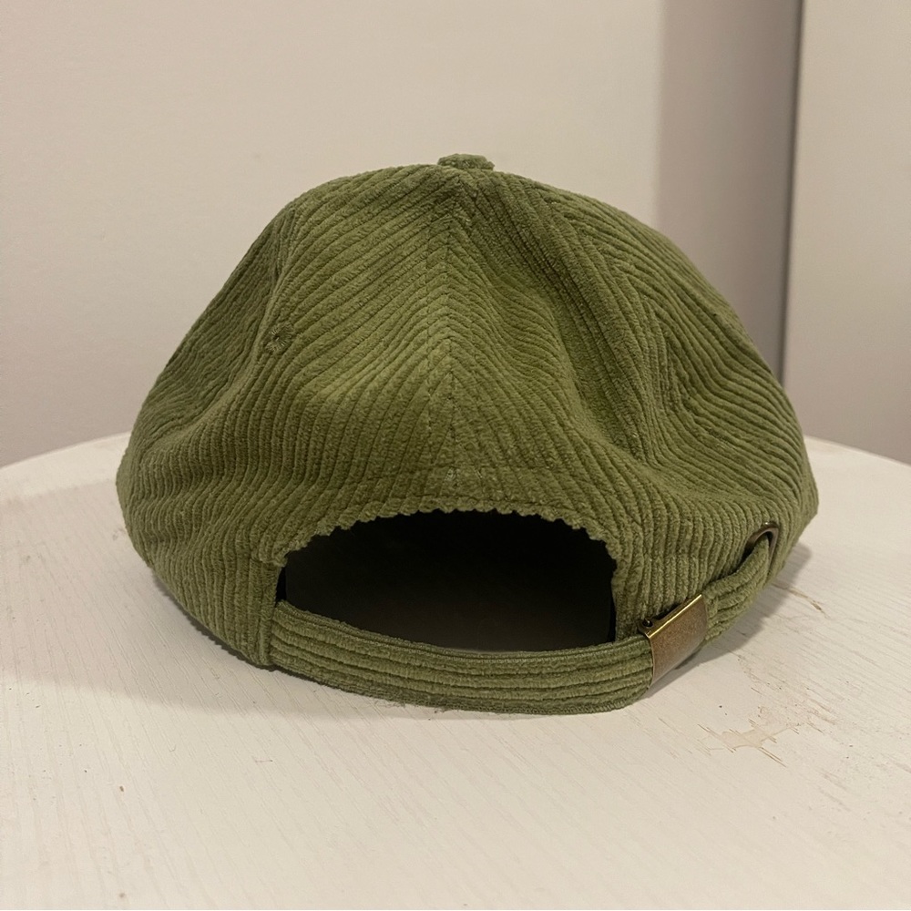 Green Corduroy Daisy Peace Sign Hat - Vintage Inspired - Unisex - OSFA - Picture 4 of 6